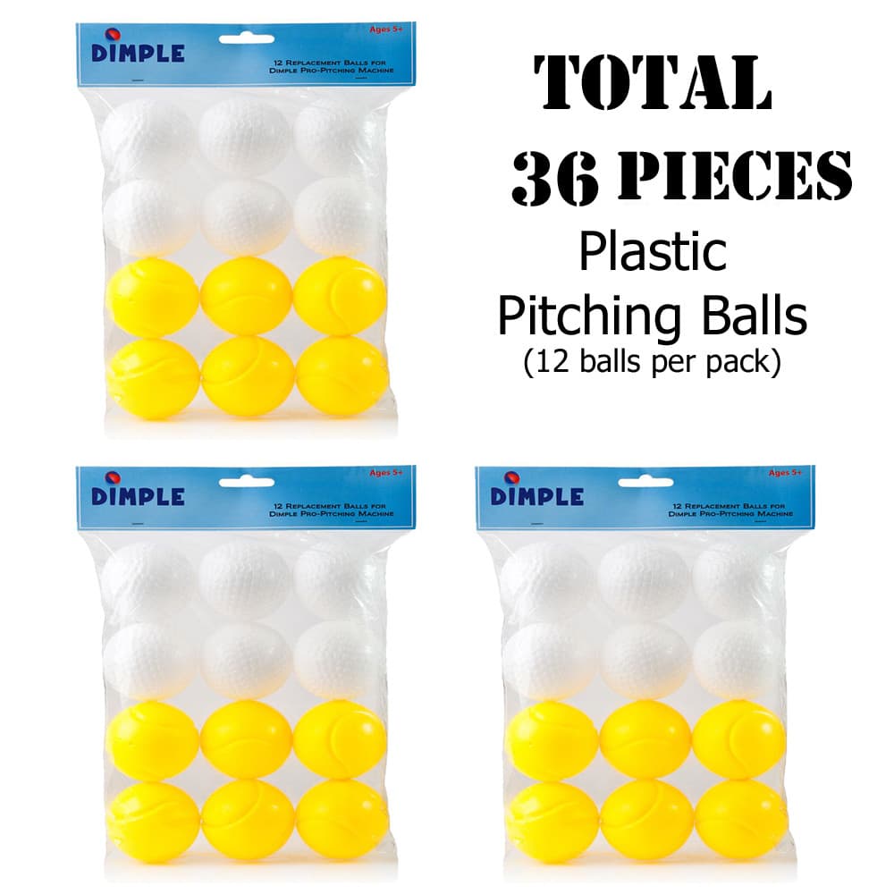 (LOT of 3) DC12357 Dimple Plastic 2inc Balls for use w/ Dimple Pitching Machine