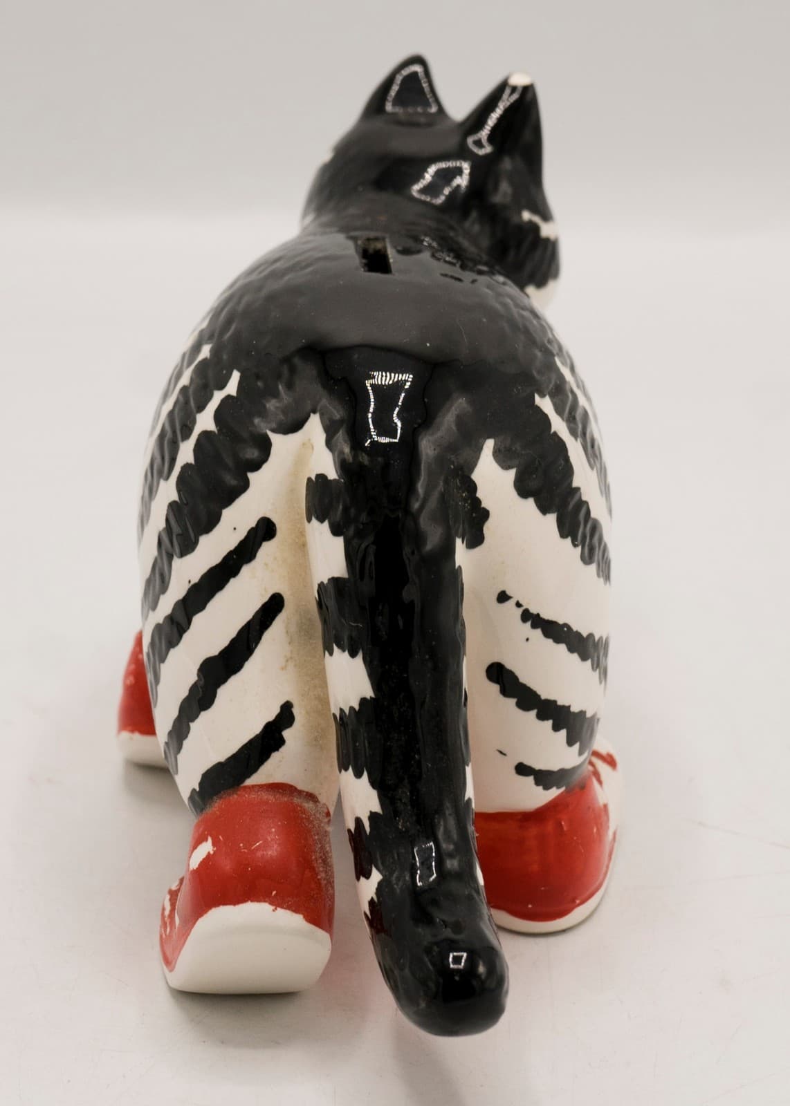 Vtg Kliban Cat Ceramic Coin Piggy Bank by Sigma 70s Stopper Red Sneakers Shoes 4