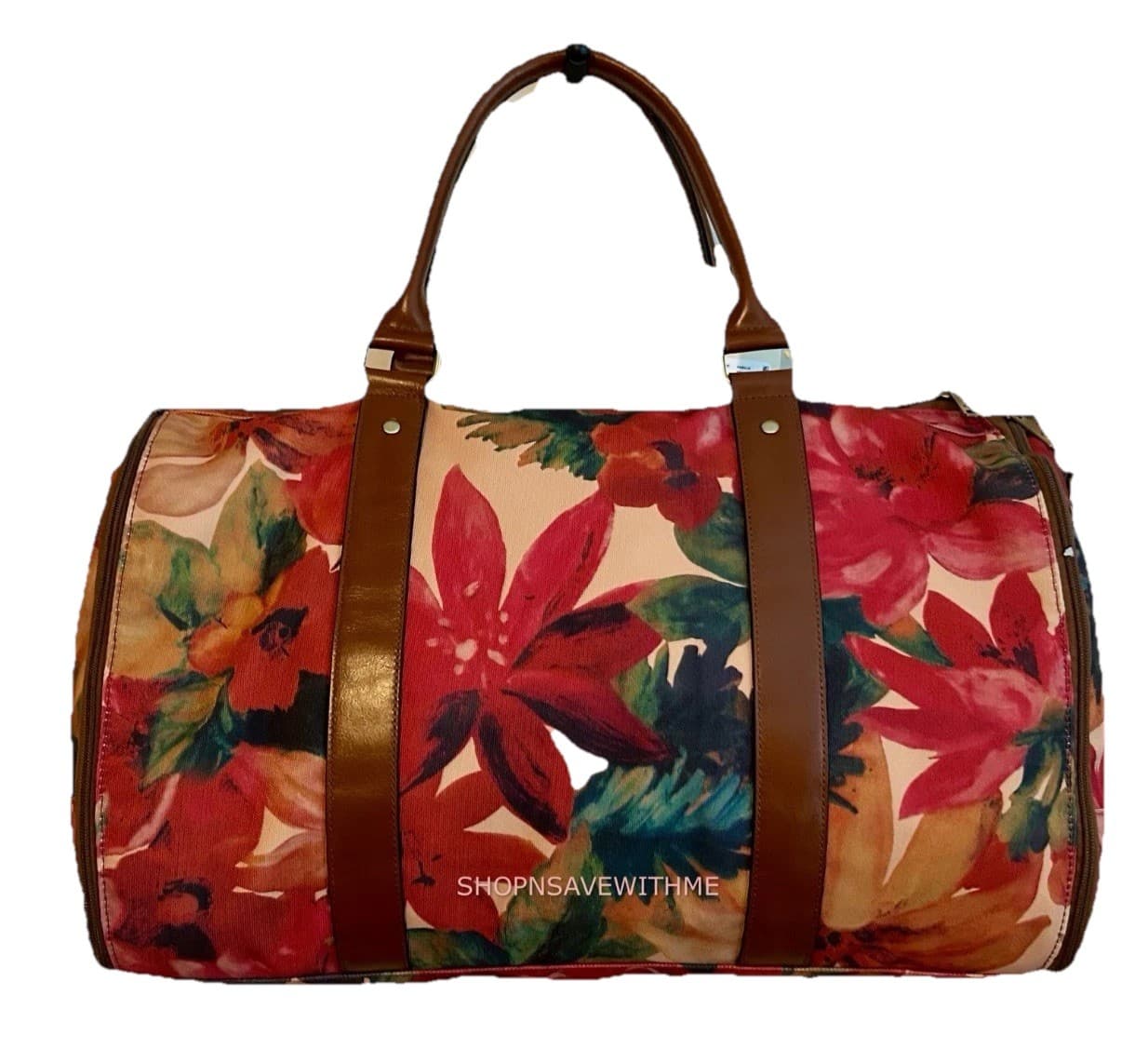 Patricia Nash Visalia Spring Multi Floral Travel Garment Duffel Bag NWT 3
