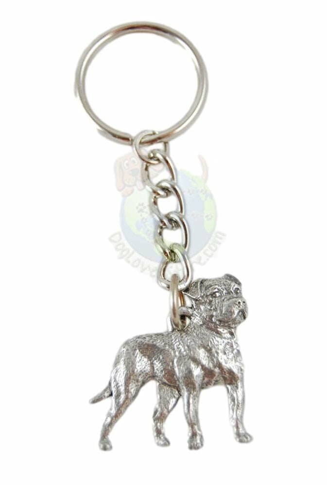 American Bulldog Keychain Pewter