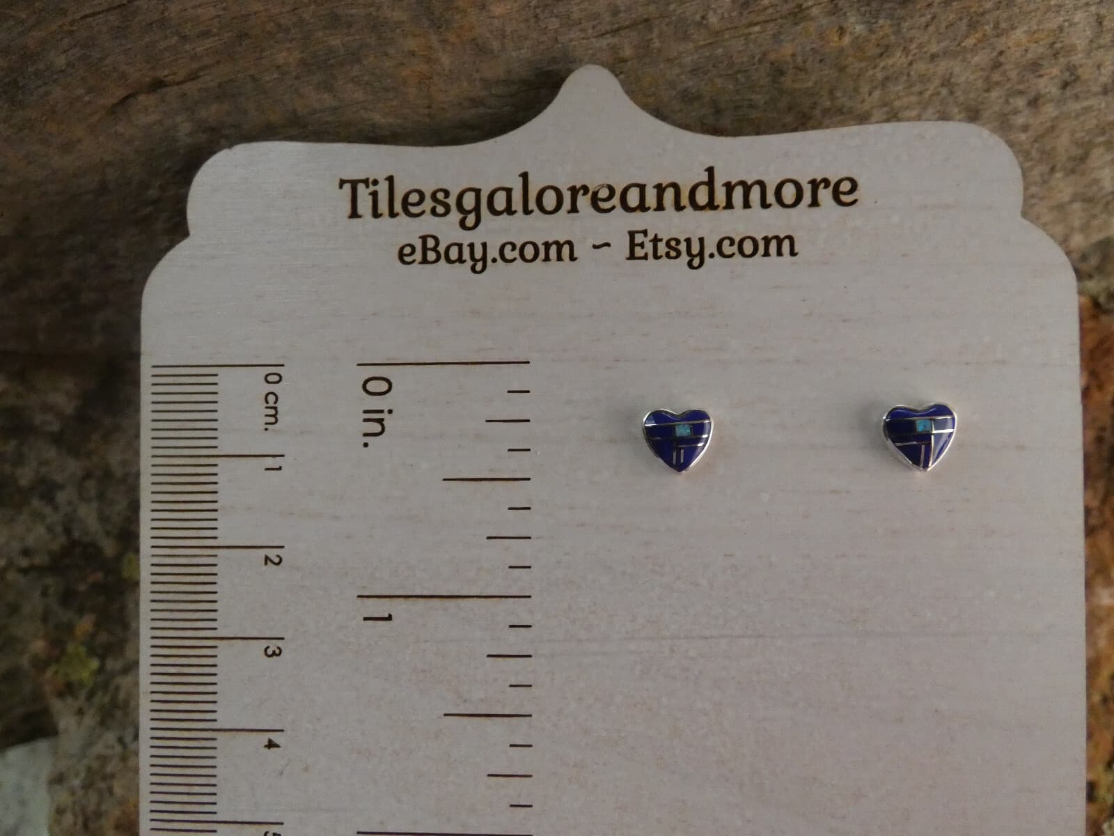 Cute Heart Lapis & Opal Sterling Silver Southwestern Gemstone Post Earrings B67 5