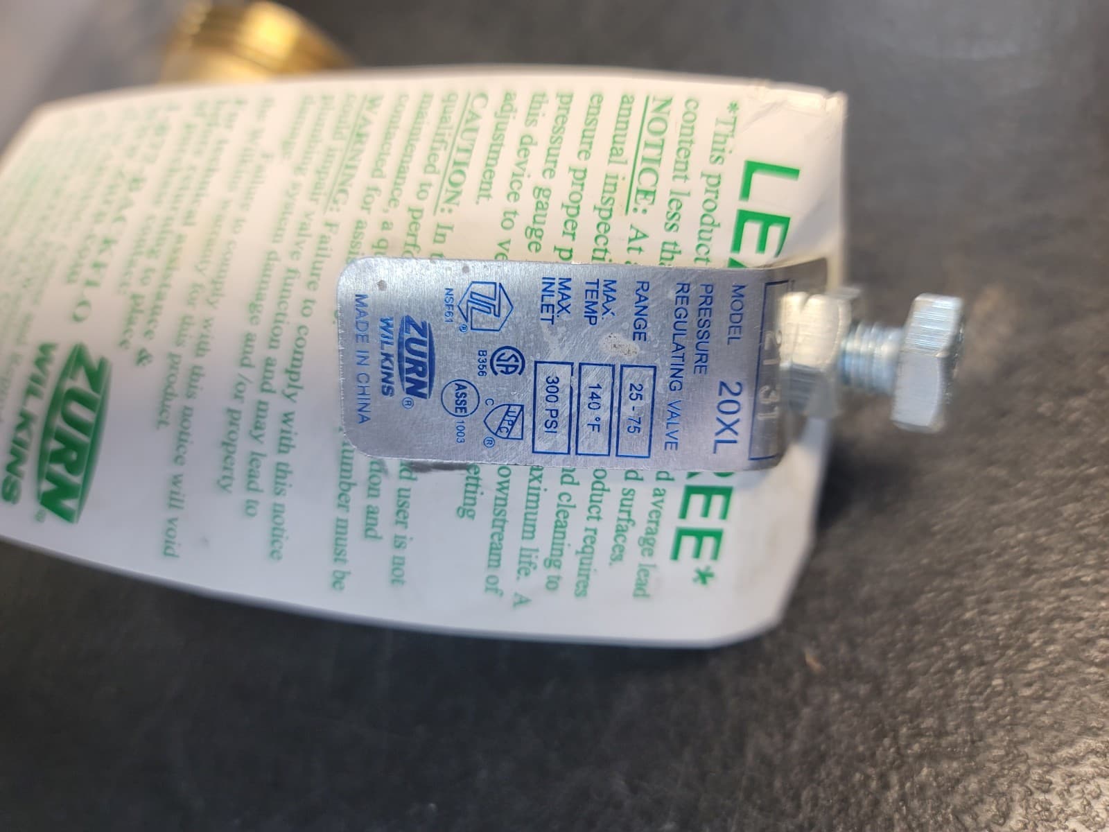 ZURN WILKINS 34-20XL WATER PRESSURE REDUCING VALVE (NEW) 2