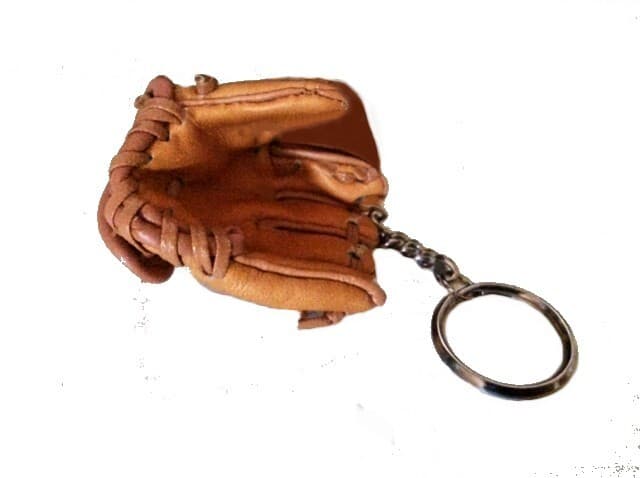 Baseball, Softball Glove, Key Ring Made of Real Leather 1" Round Split Key Ring 3
