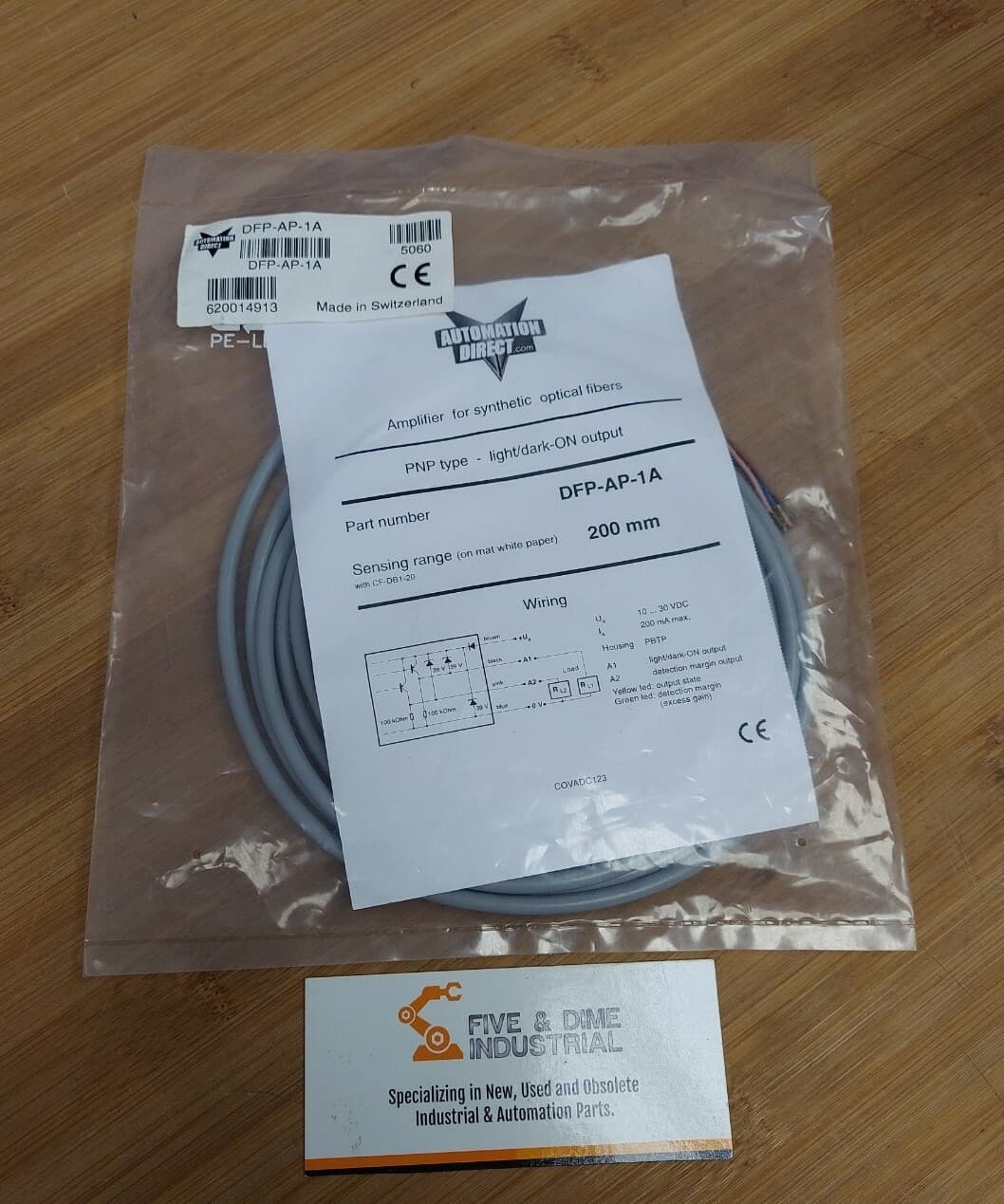 Automation Direct DFP-AP-1A Fiber Amplifier Pnp 10-30 Vdc 200mm 