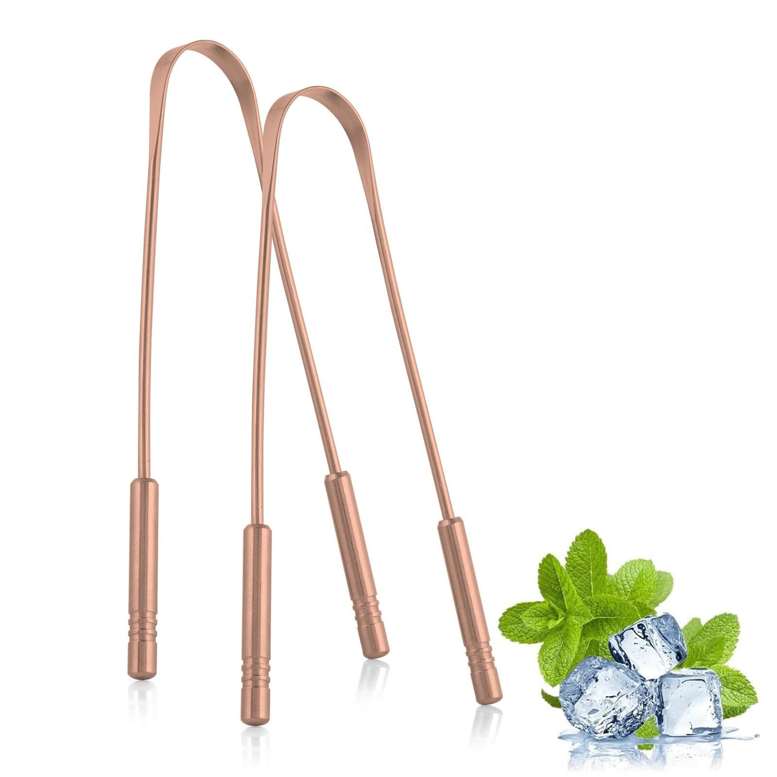 Tongue Scraper for Adults 2 Pack 100% Copper Tongue Scrubber Easy to Use Tong...