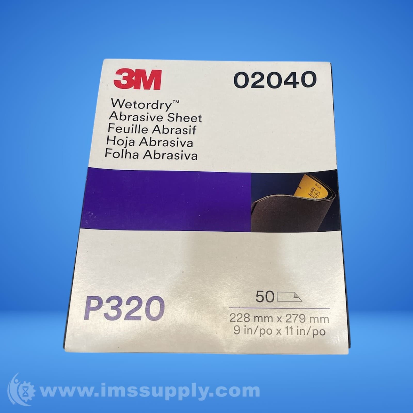 3M 02040 Wetordry Abrasive Sheet Pack of 50 FNFP