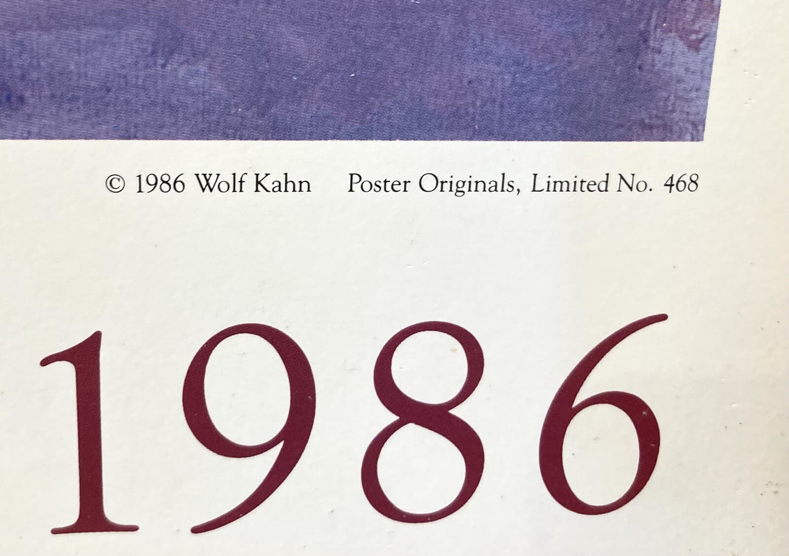 FRAMED New England Bach Festival Fall 1986 Poster Limited # 468 Wolf Kahn 5