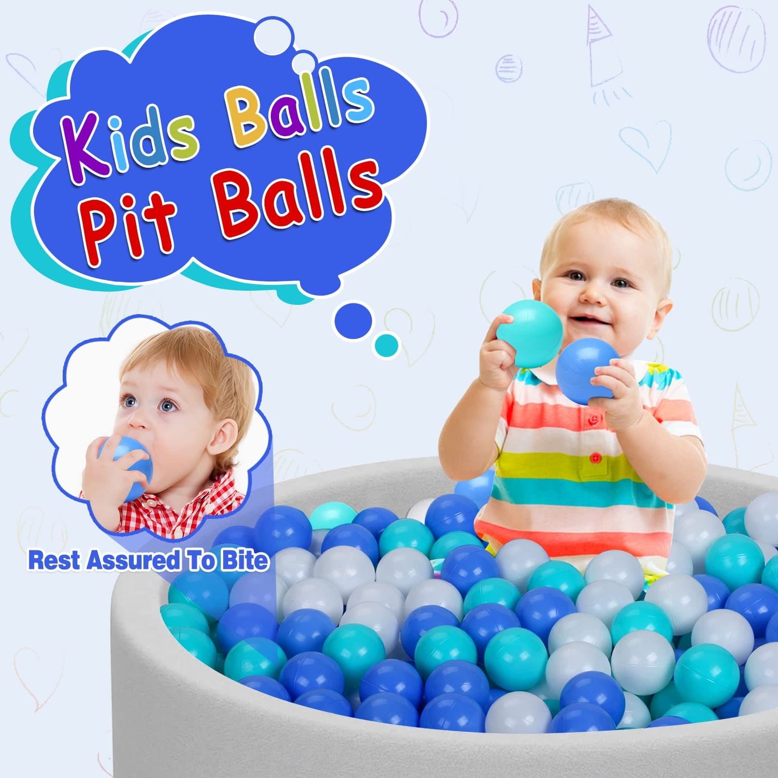 Ball Pit Balls for Baby and Toddler Phthalate Free BPA Crush Proof 4