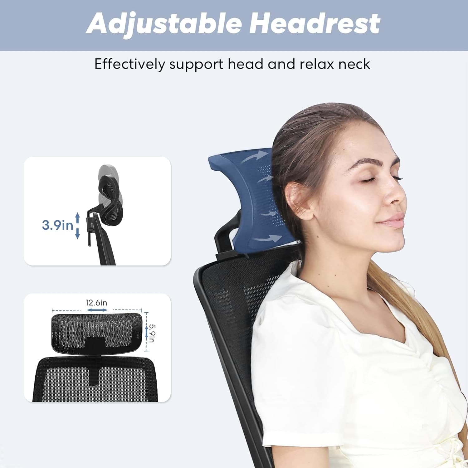 Ergonomic Office Chair with Adjustable Lumbar Support, Mesh Back & Headrest 6