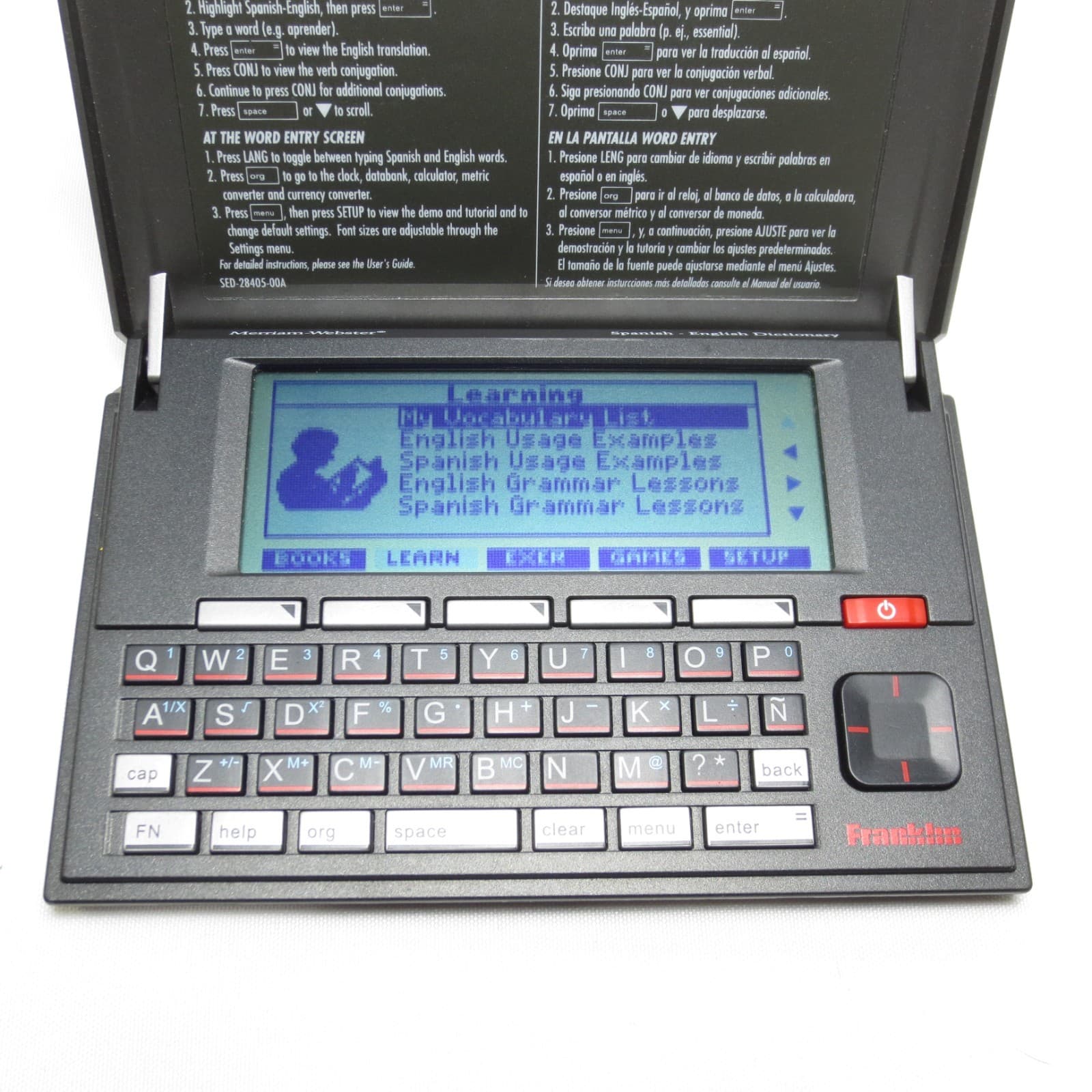 Franklin DBE-1500 Merriam Webster Spanish-English Dictionary 3