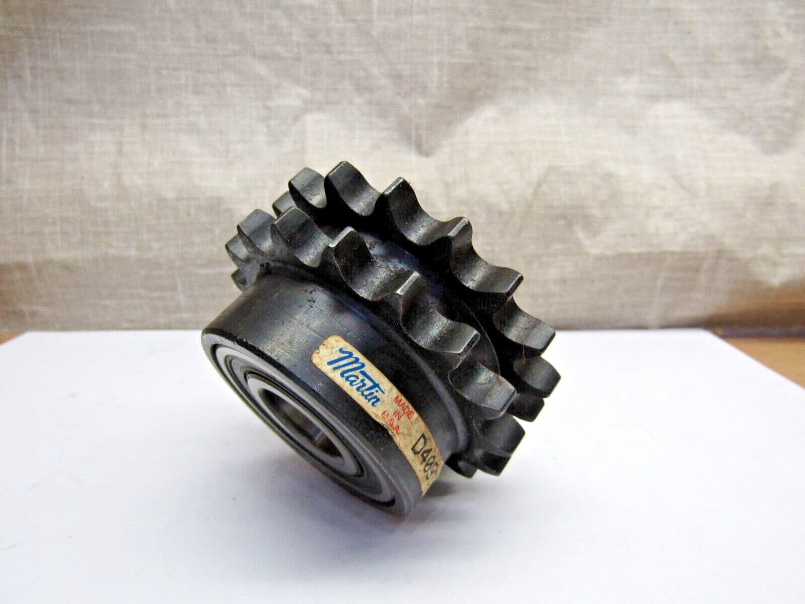 Martin Idler Sprocket D40B17H #40 Double 17 Hardened Teeth 20mm Bearing Bore