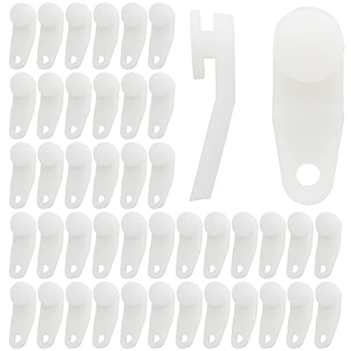  Traverse Rod Slides Curtain Replacement, 50 Pieces White Plastic Curtain 50pcs 3