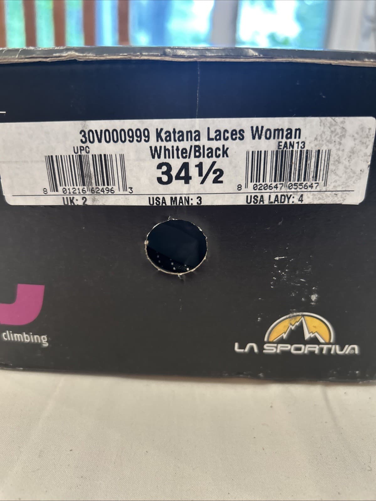 La Sportiva Katana Lace Women's Climbing Shoes, Size US 4, EUR 34.5, White/Black 2