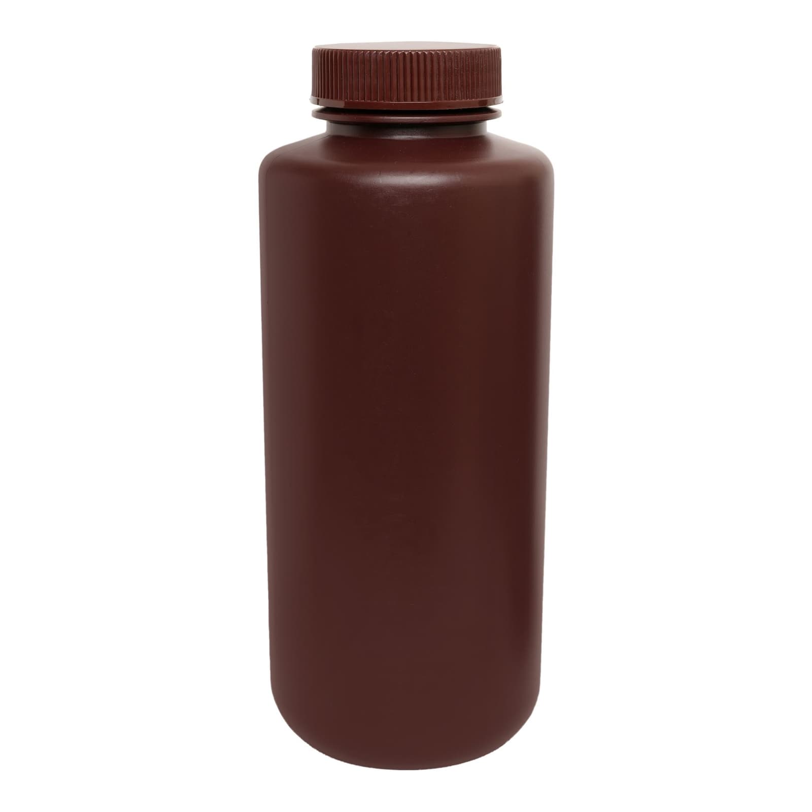 Eisco Labs 1000ml Reagent Bottle, Amber, Wide Mouth with Screw Cap - HDPE