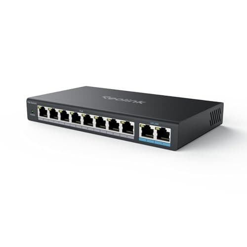  PoE Switch with 8 PoE and 2 Gigabit Uplink Ports, Ideal for  RLN36 NVR and  2