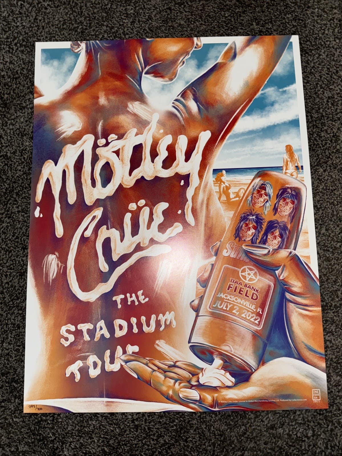 Motley Crue Jacksonville Fl 18x24  Stadium Tour Show Poster 7/2 /22 Only 300
