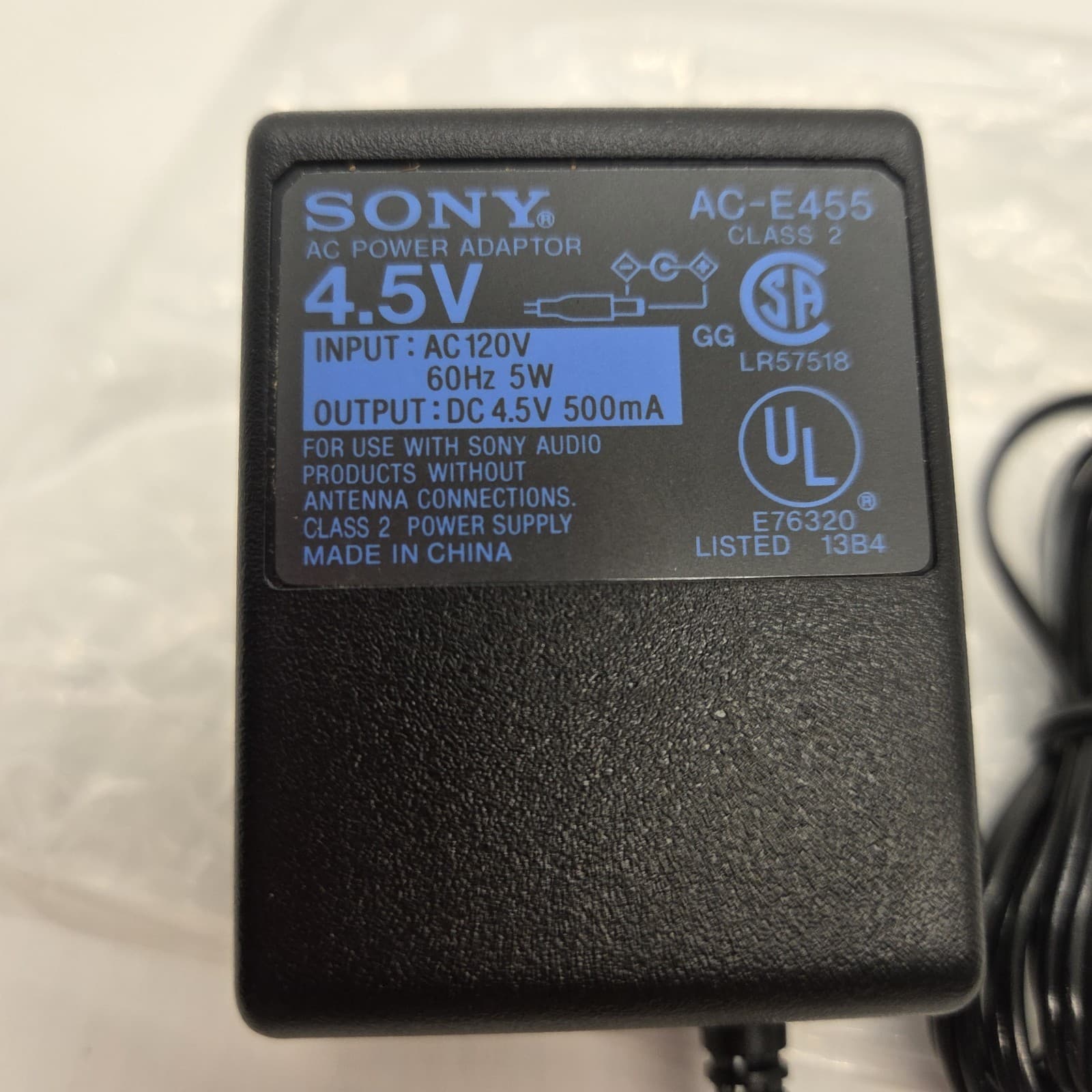 New Sony AC-E455 Sony 120 VAC to 4.5 VDC Power Adapter  Old Stock 2