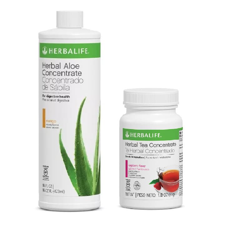Herbalife Aloe Concentrate mango  16 floz and  Herbal Tea Original 1.8 oz (51g)
