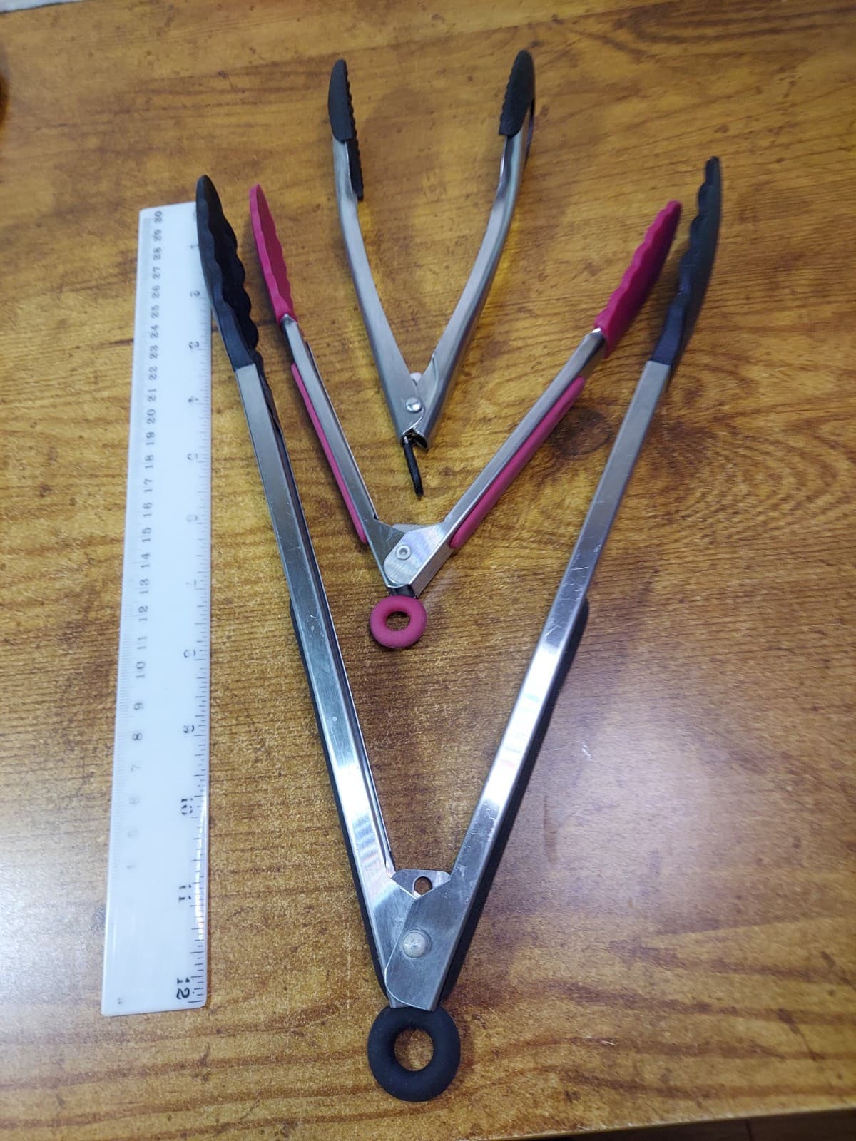 Set of 3 Kitchen Tongs 13" 7.5" 7.5" 6