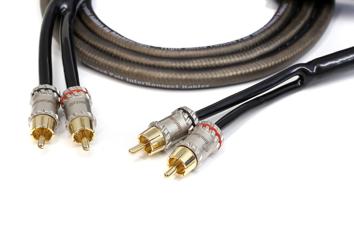 KnuKonceptz Krystal Kable 2 Channel Twisted Pair OFC RCA Cable 1/2M to 8M length