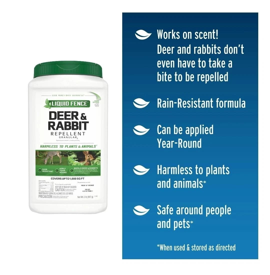 NEW Lot of 2 Liquid Fence Deer & Rabbit Granular Repellent 2-Pound Jars 5
