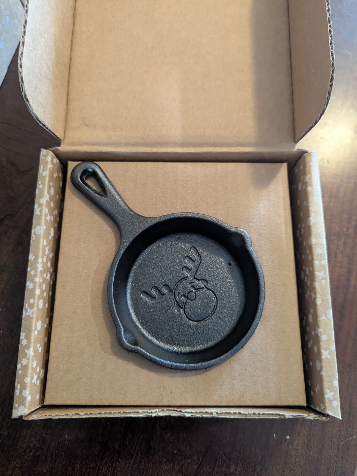 Lodge Cast Iron Mini Skillet Holiday Reindeer 2024 3.5" Ornament