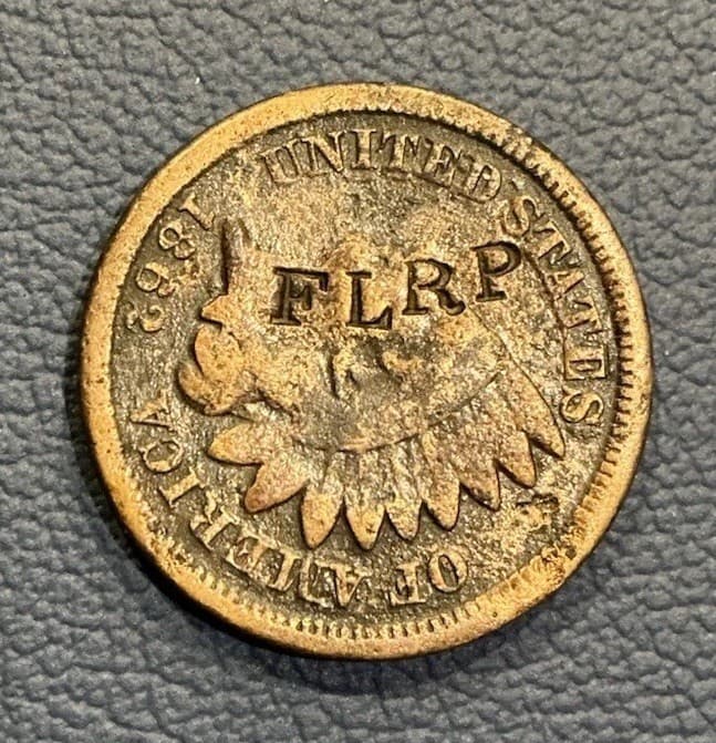 1862 Indian Head Penny - Counter Stamped Coin - Unknown Origin - Better Date