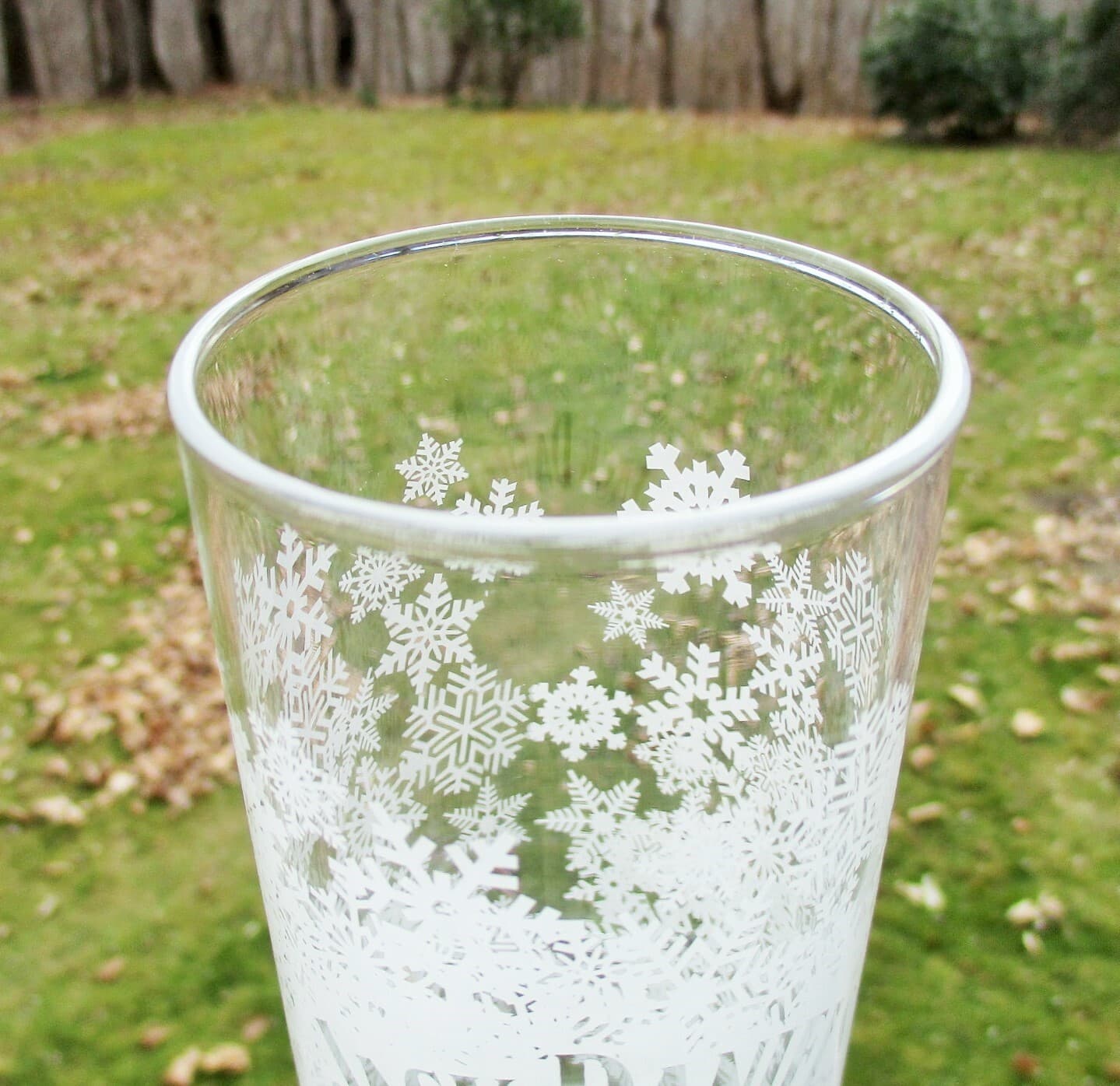 Jack Daniels Old No. 7 Whiskey Snowflake 6" Highball Collins Cocktail Glass 3