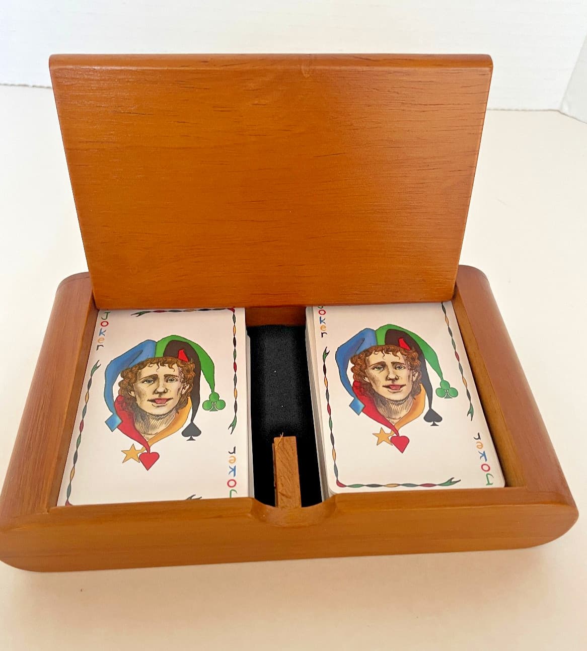 Vintage Five Crowns Card Game with Wooden Storage Box & Instructions