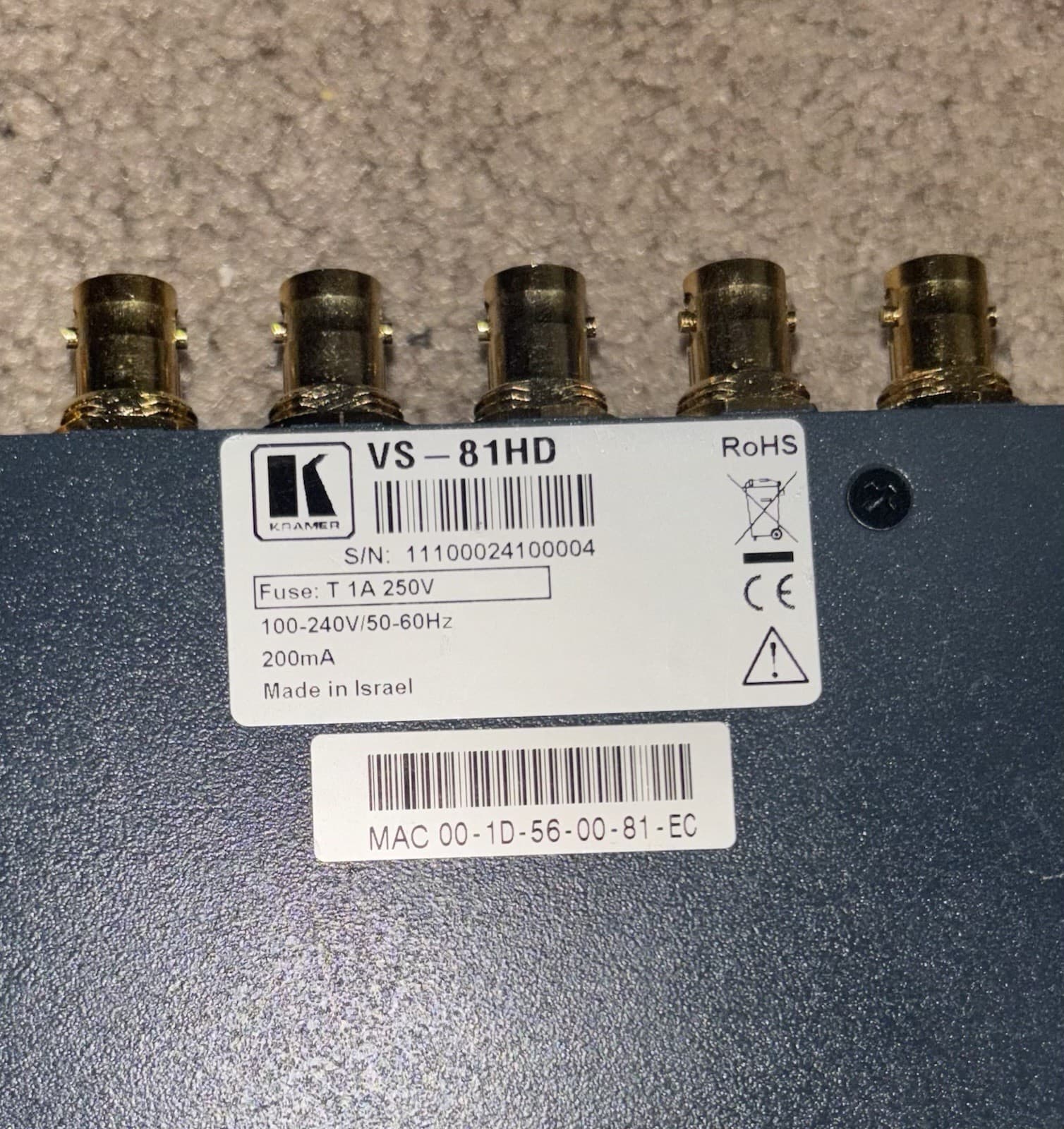 Kramer 8x1 HD/SD-SDI Switcher VS-81 HD 4