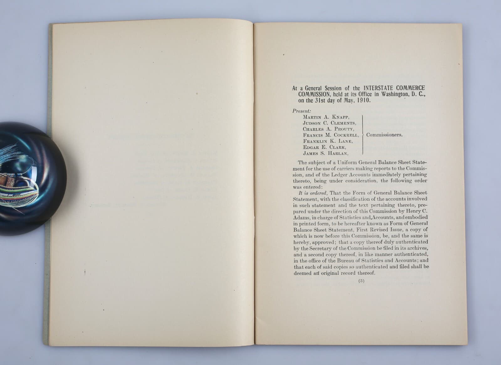 1910 Interstate Commerce Commission Balance Sheet Statement For Steam Roads 4
