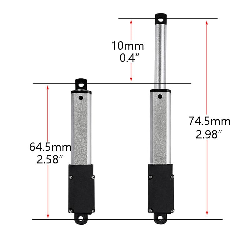 12V Electric Micro Linear Actuator 1.2" 2" 3" 4" Stroke Fast Speed Up To 6inch/s