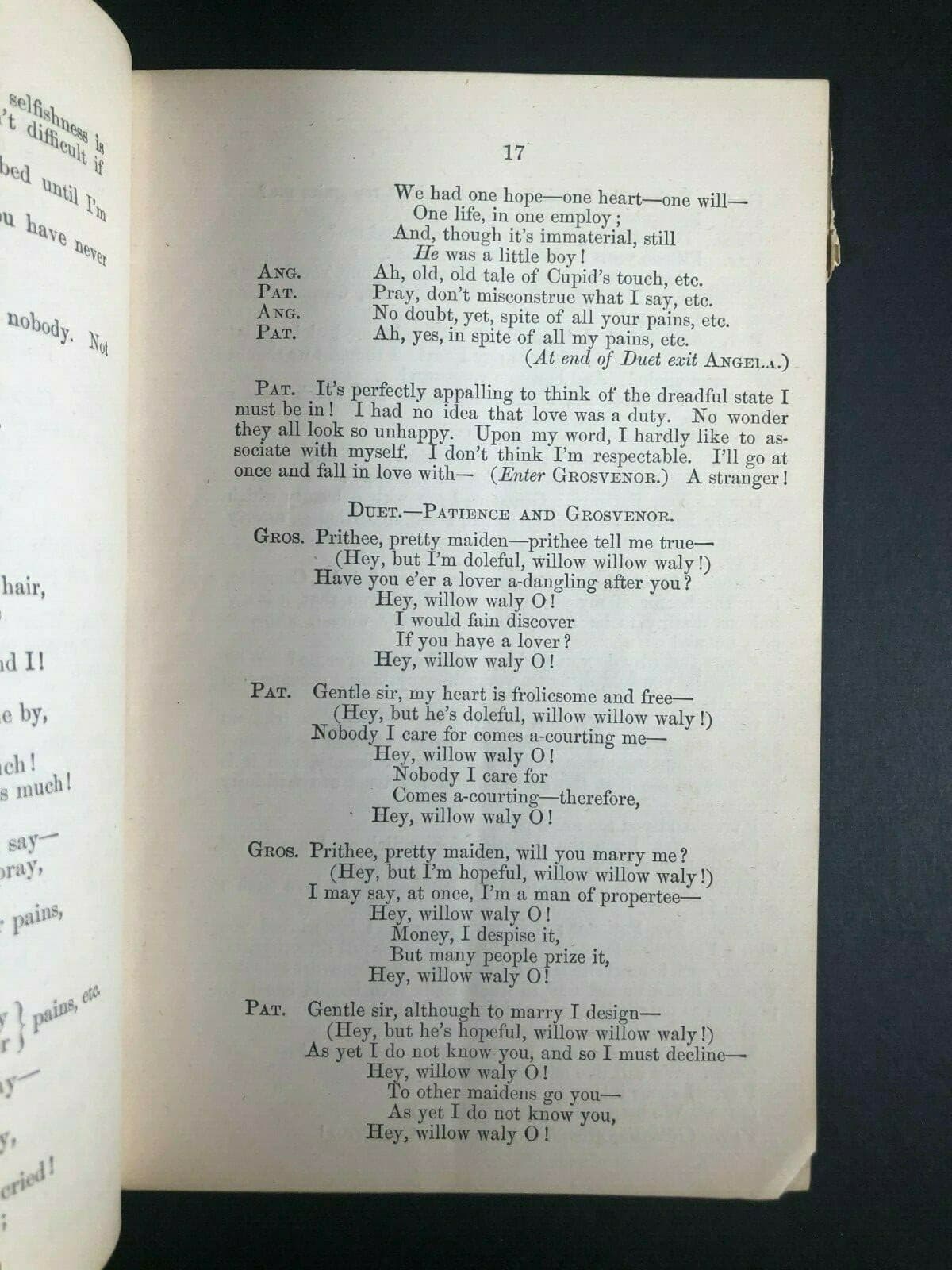 Scarce c1910's - 1920's  Patience Libretto - Gilbert And Sullivan - 41pgs. VGC 3
