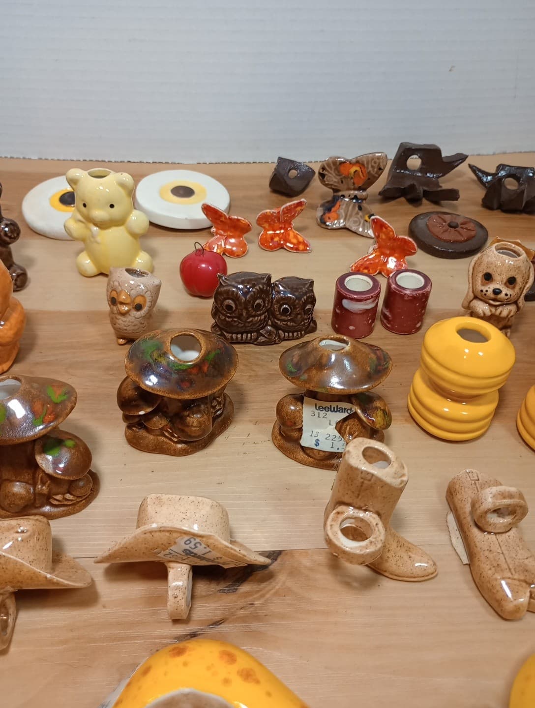 Vtg Macrame Boho Lot Of 1,500 Ceramic Mushrooms Owls Frogs Butterfly Beads Read 5