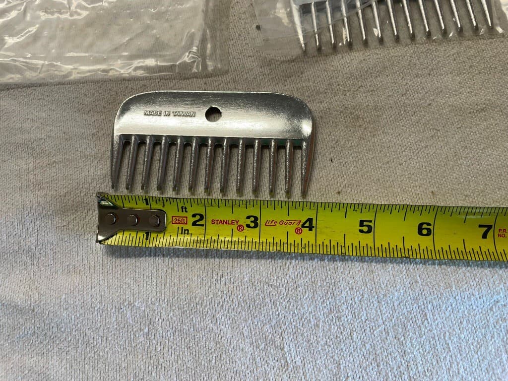 Aluminum Horse Mane Comb 4 in x 2 in -- Lot of 4 3
