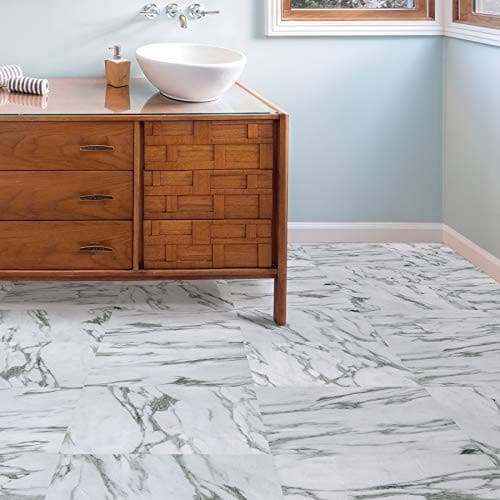  FP3329 Opaline Peel Stick Floor Tiles, White & Off-White  3