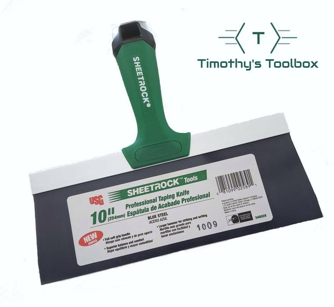 USG Sheetrock 6'', 8'',10'', 12'' Pro Drywall Taping Knife + 12" USG Pan+ Grip 4