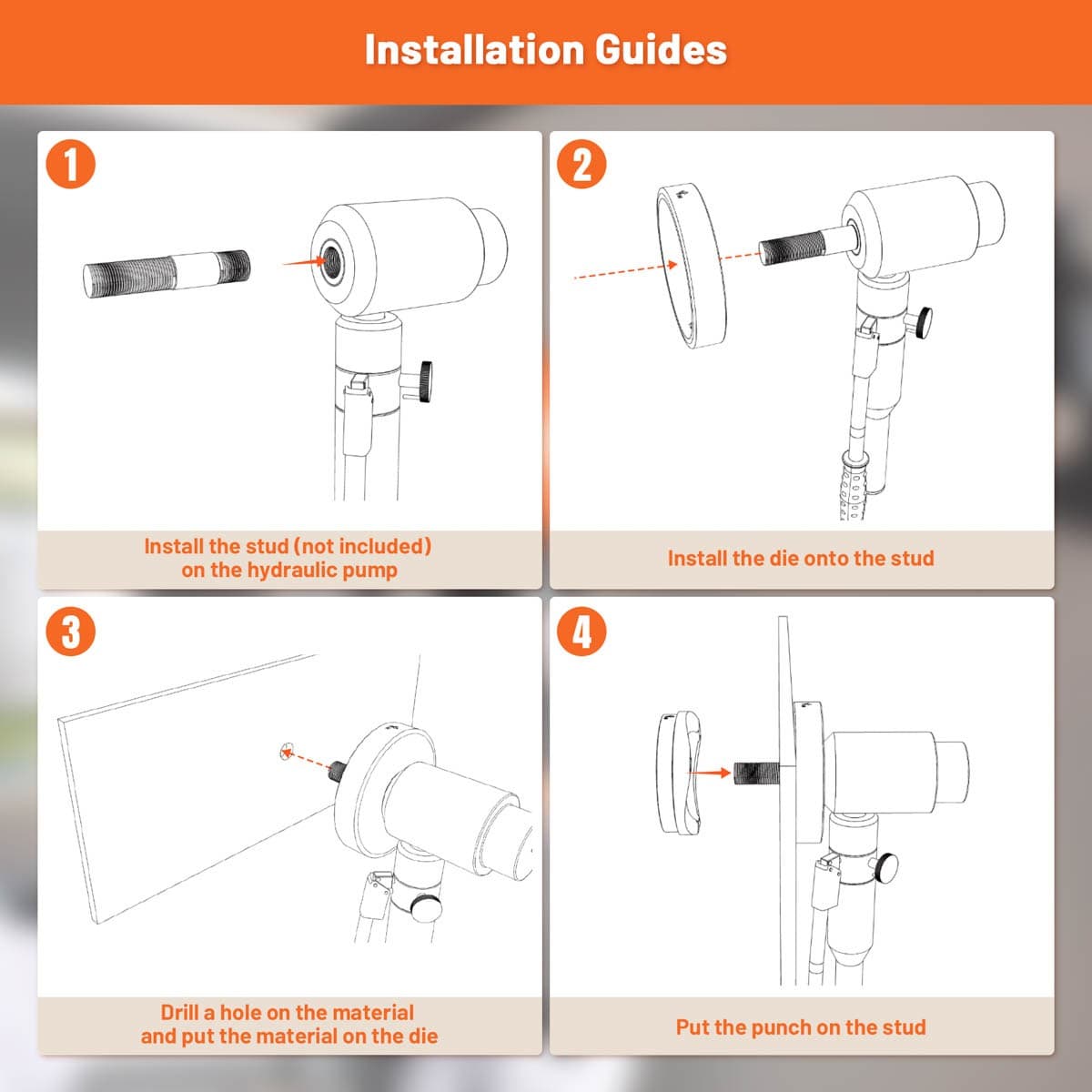 Yescom 3" Hydraulic Knockout Punch Die for Hole Punch Driver 3/4"-16UN Thread 5