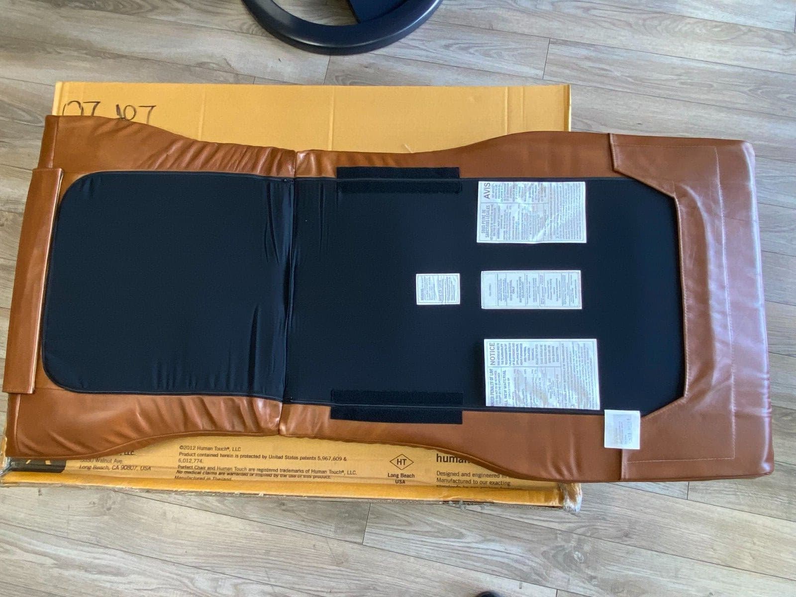HUMAN TOUCH PC-410 PC-510 PERFECT CHAIR Body Pad Set Only Cognac Premium Leather 3