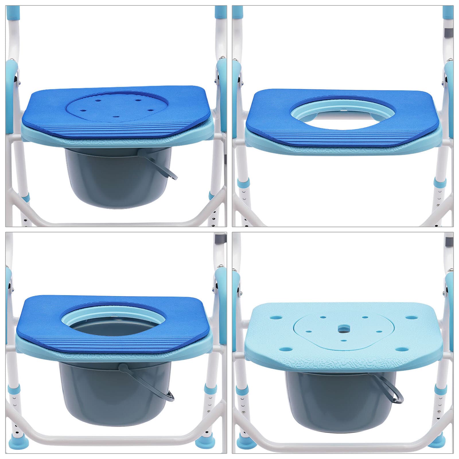 Large Bedside Toilet EVA Commode Portable Folding Chair Adult Potty Shower Seat 6