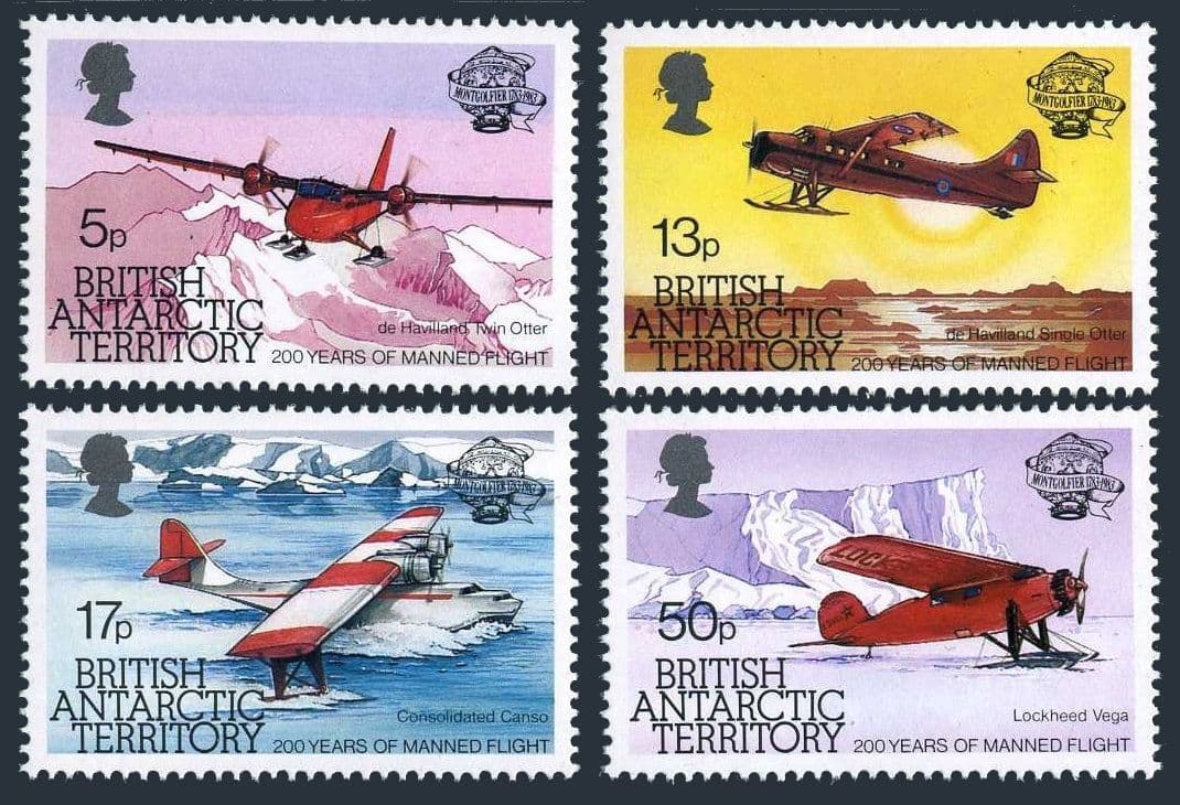 BAT 117-120, MNH. Michel 104-107. Manned Flight-200, 1983. Airplanes.
