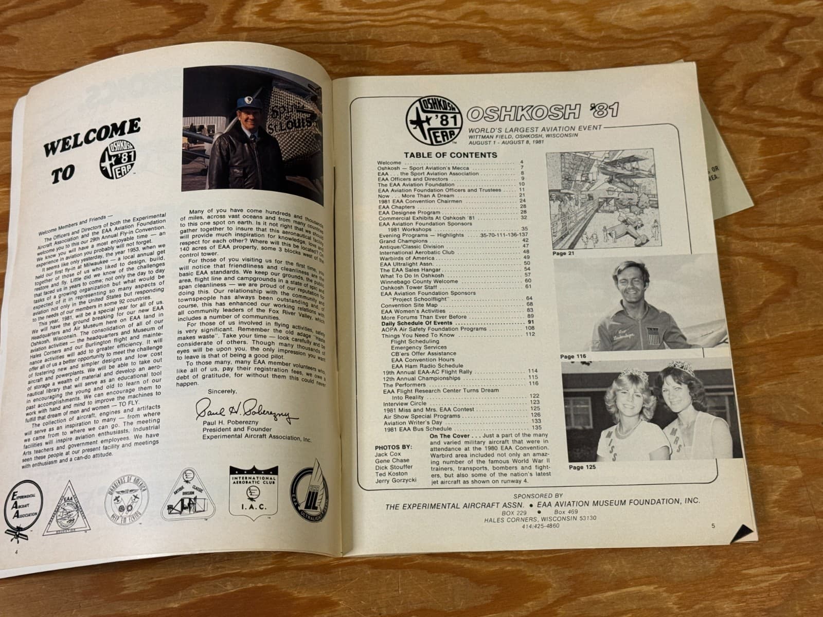 Vintage 1981 Oshkosh EAA 29th Annual EAA Sport Convention Program & 2 Tickets 5