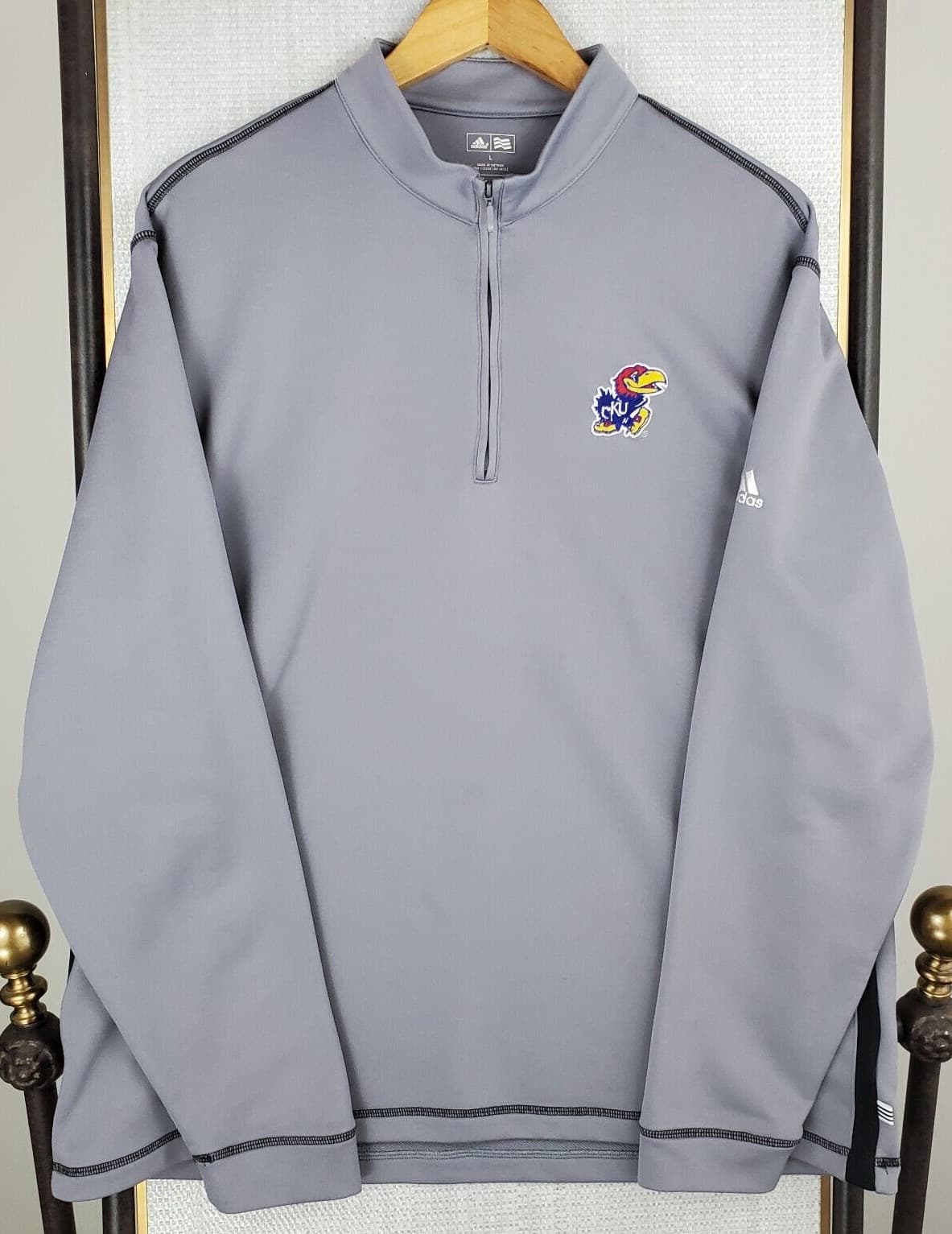 ADIDAS GOLF x KANSAS Size Large 1/4 Zip Performance Pullover Windbreaker Shirt 5