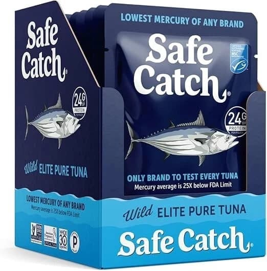 Safe Catch Elite Tuna Wild-Caught Lowest Mercury Fish Pouch Gluten-Free Pack(12) 4