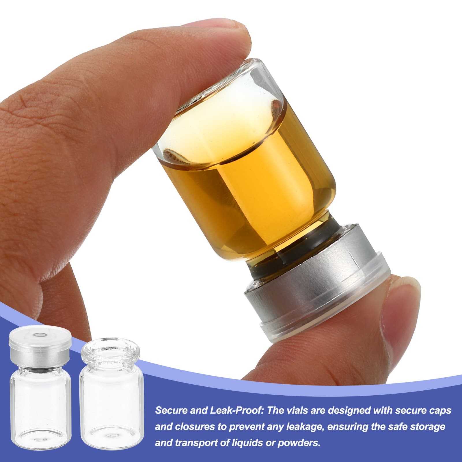 8 Pack 5ml Sample Vials Lab Empty Vials Borosilicate Glass Vial Transparent 3