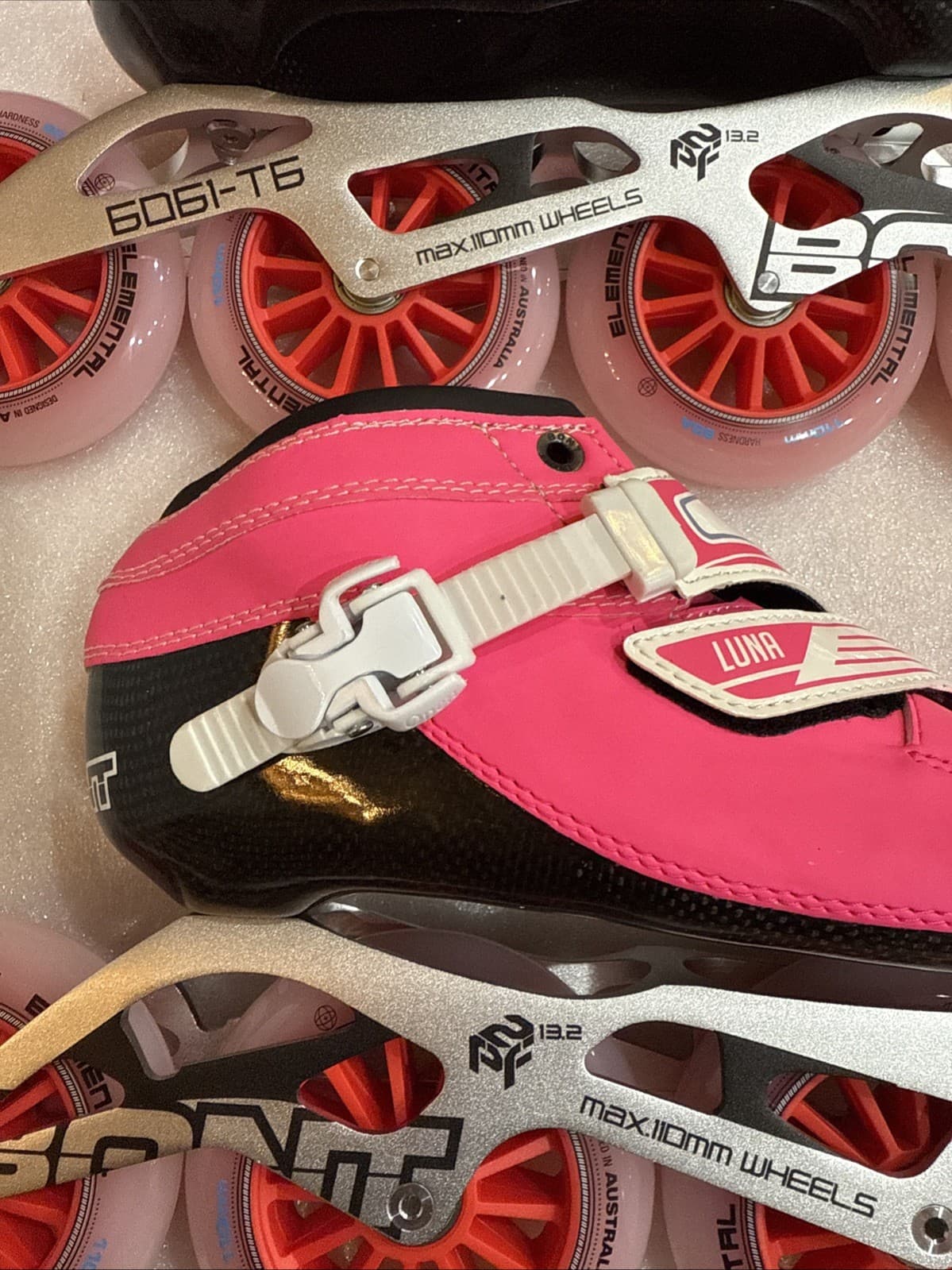 Bont Inline Speed Skates Luna Size 7.5 Frame 6061 Wheel Elemental Bearings ABEC7 4