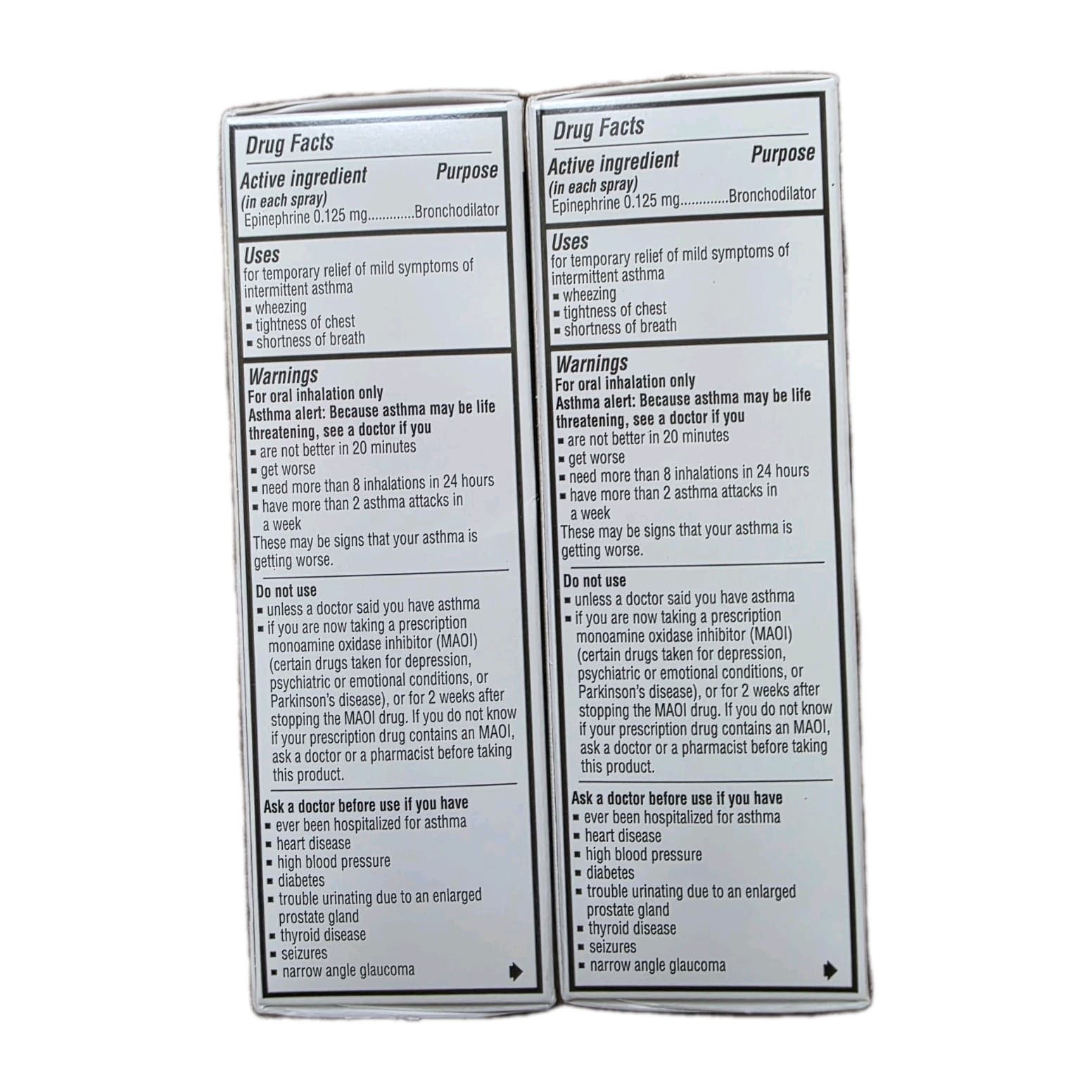 Lot Of 2 Primatene Mist Epinephrine Inhalation 160 Spays Each EX 10.26-05.27 2