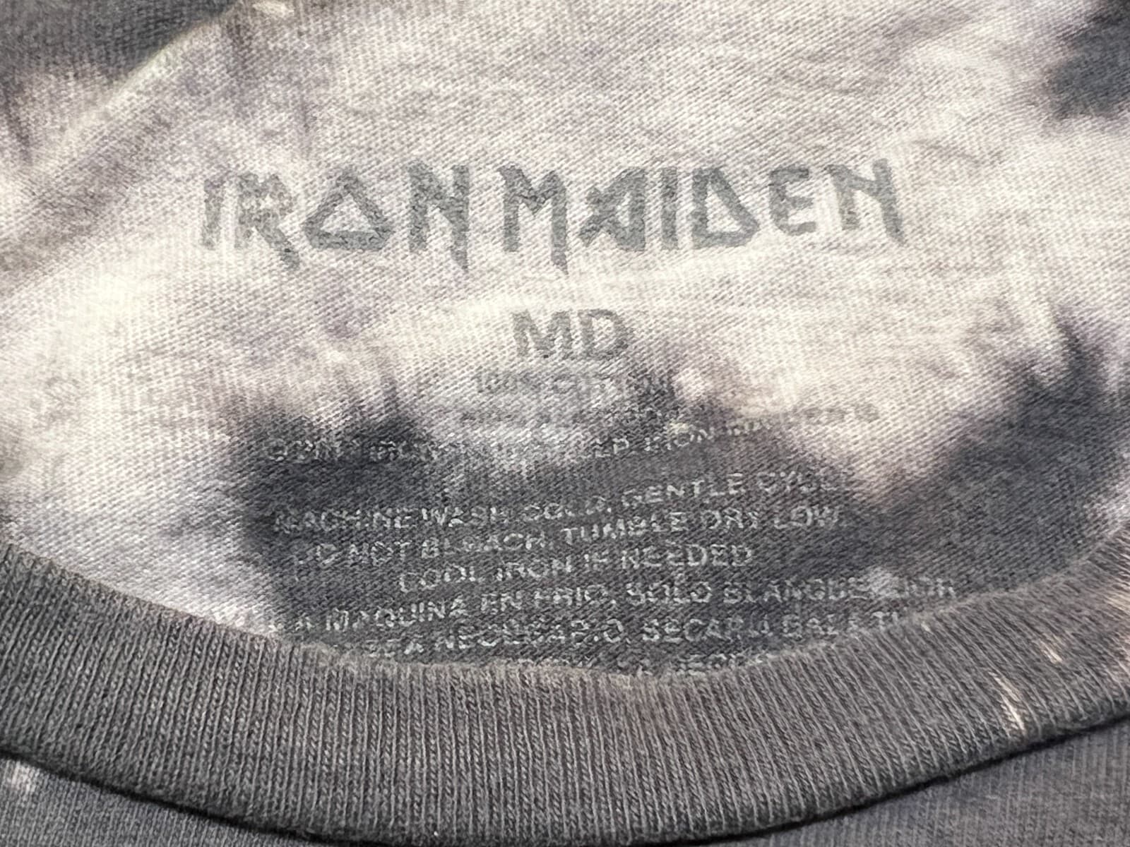 2017 Iron Maiden Gray Tie-Dye Men’s T-Shirt - Medium 3