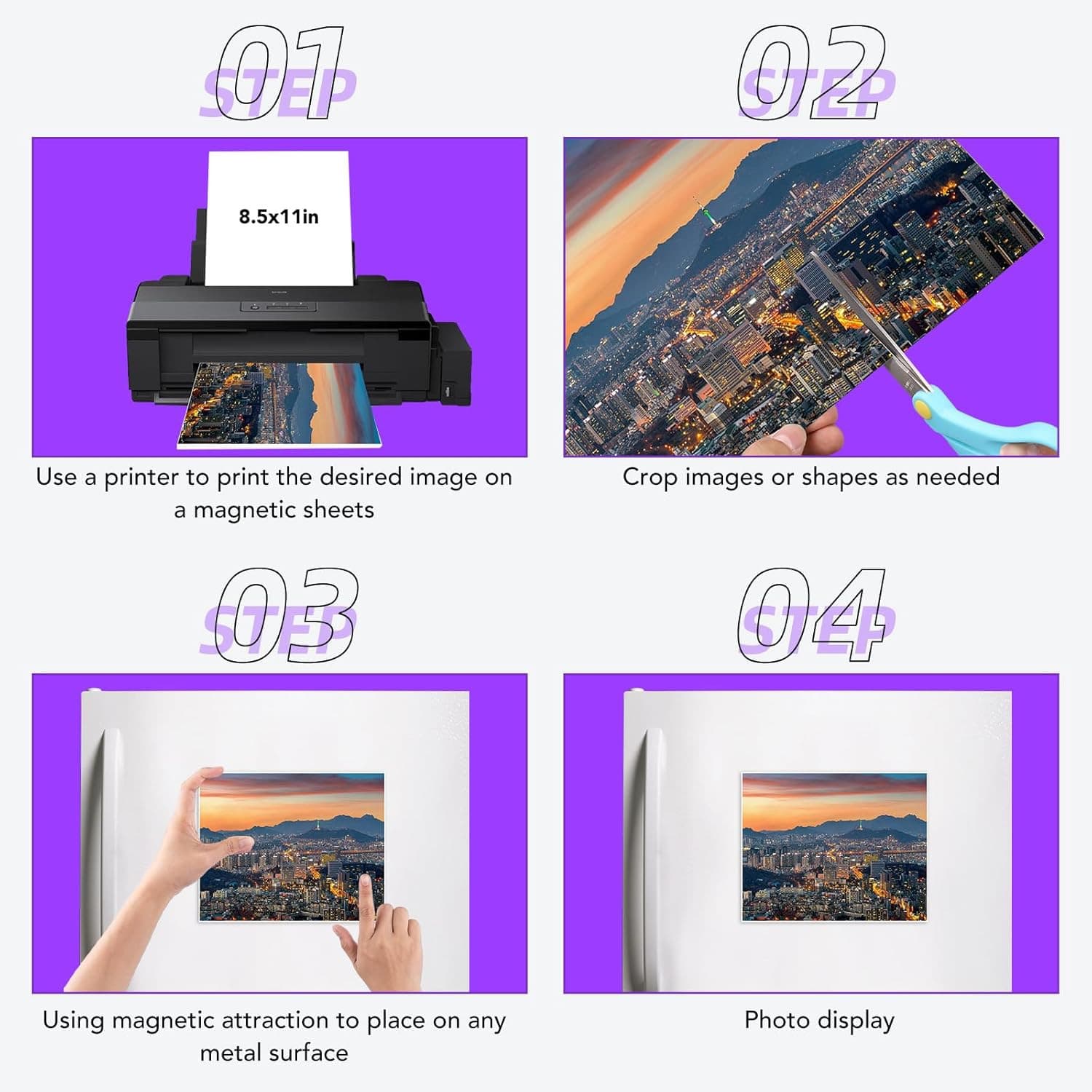 Printable Magnetic Sheets, 8Pcs 8.5 X 11 Inch Flexible Magnet Sheets Matte Non A 5