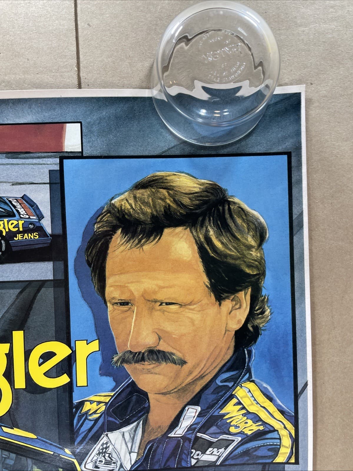 Dale Earnhardt Sr Lithograph Poster Vintage Sam Bass Wrangler Winston Cup 16G49 4